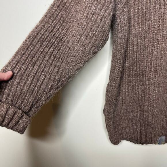 VNTG Inis Meain Chunky Thick Brown Zip Cardigan Irish Wool Sweater Men Sz 40 M - Picture 9 of 11